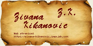 Živana Kikanović vizit kartica